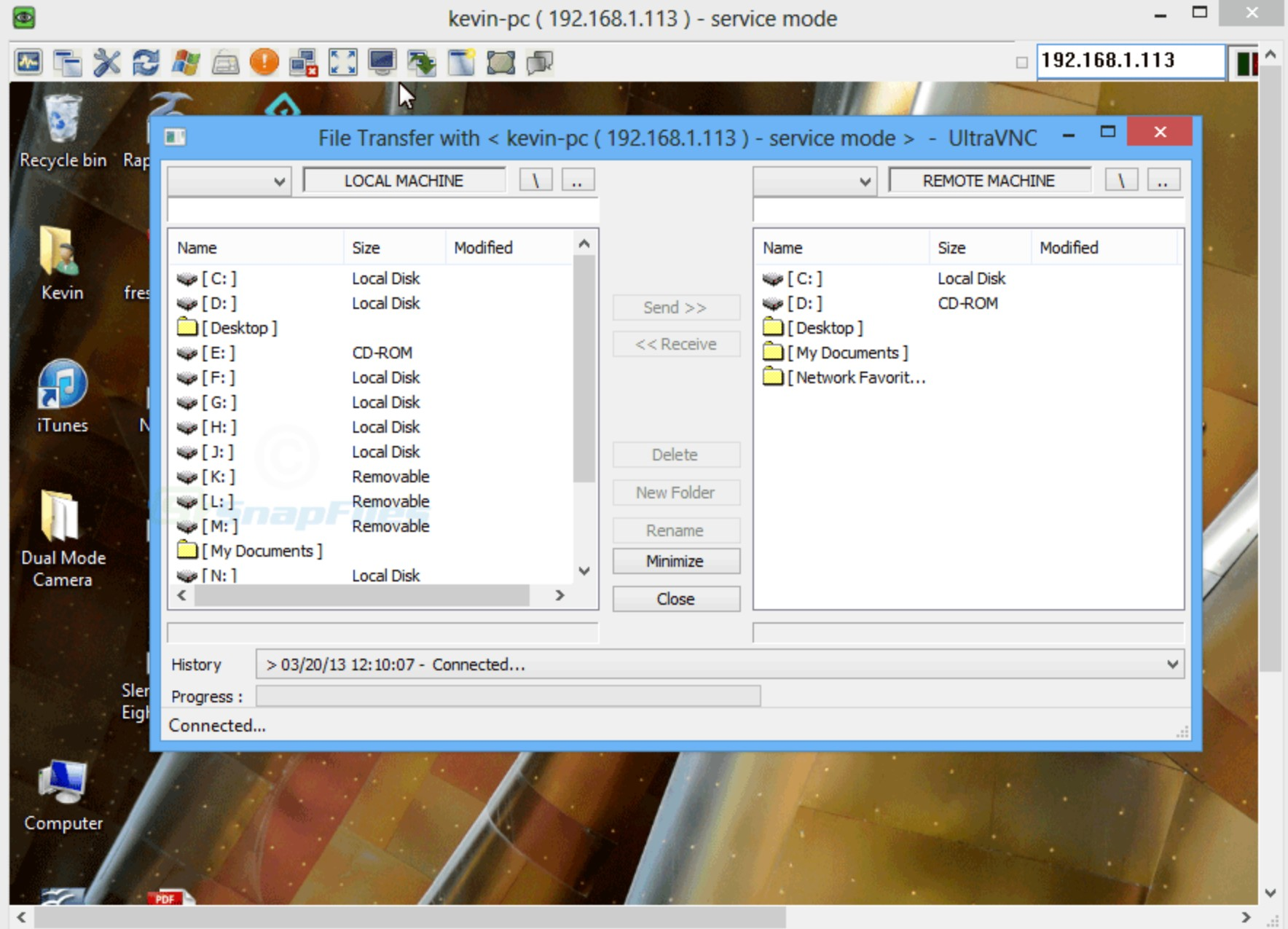 Screenshot von UltraVNC