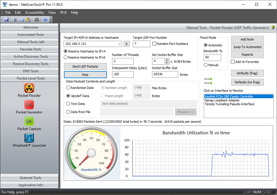 Screenshot von NetScanTools Pro