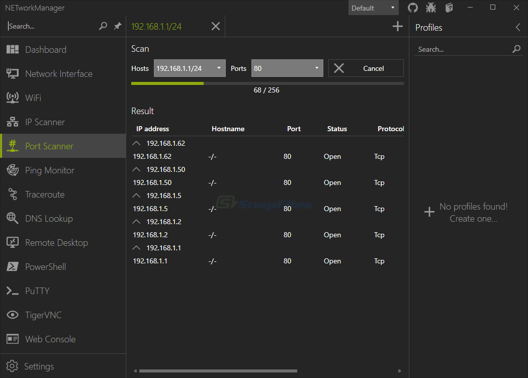 Screenshot von NETworkManager