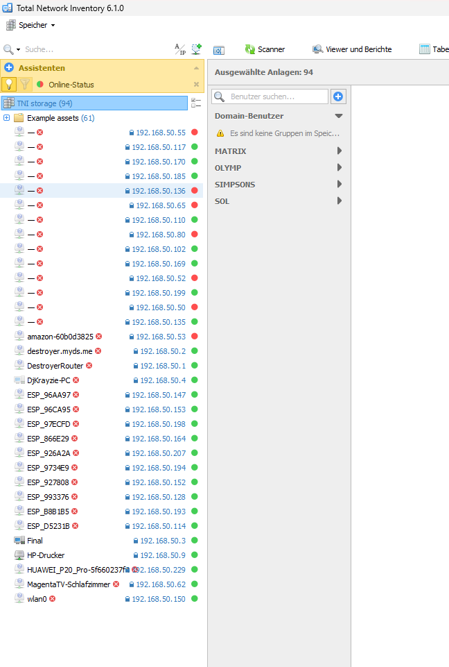 Screenshot von Total Network Inventory