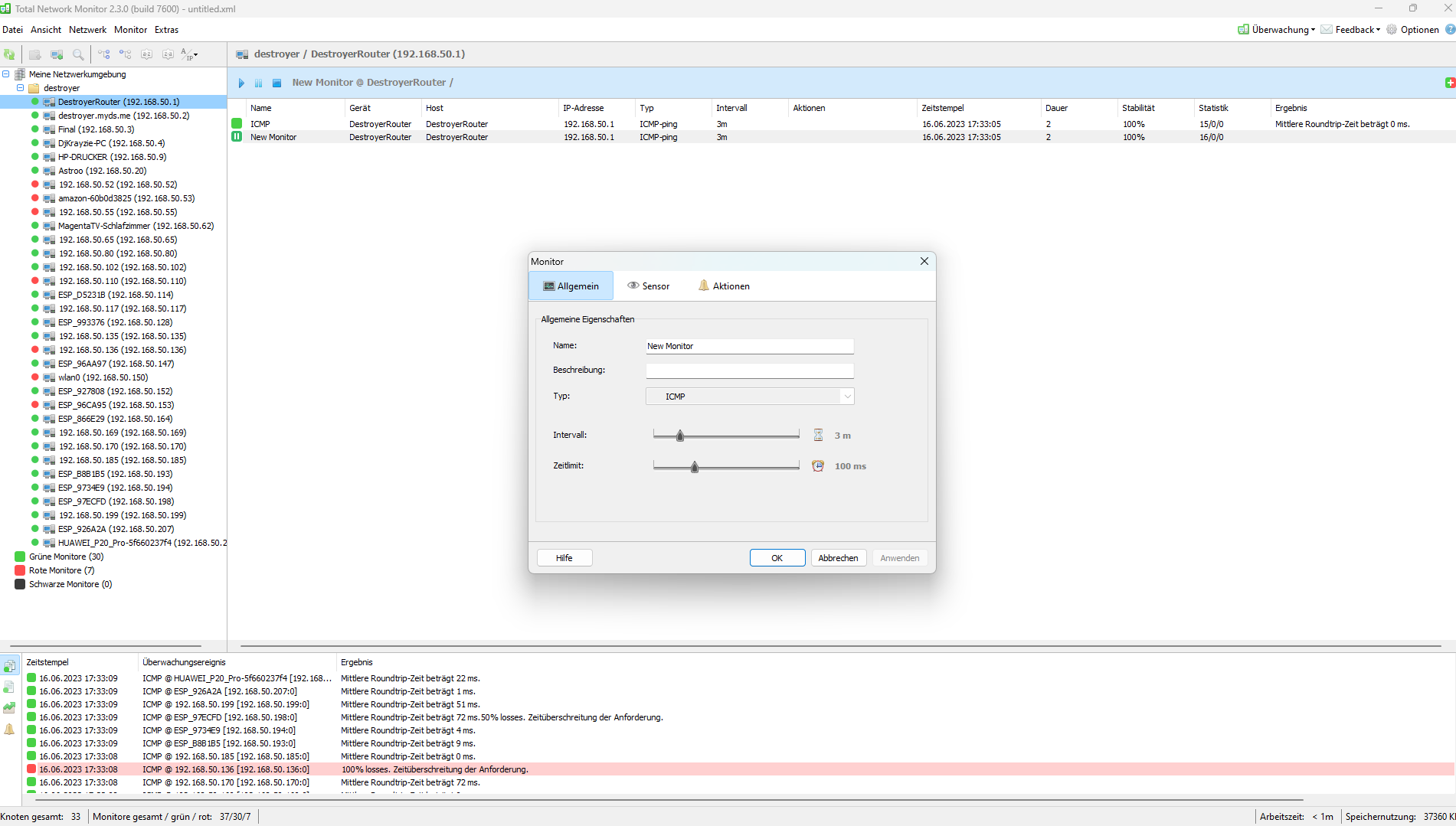 Screenshot von Total Network Monitor