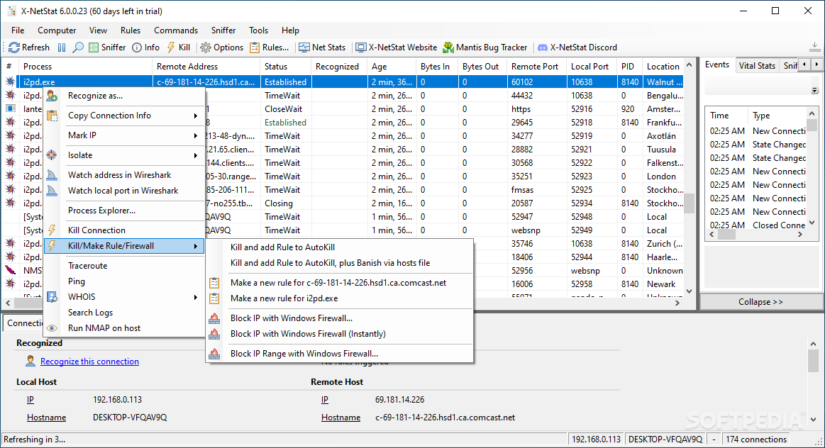 Screenshot von X-NetStat Enterprise