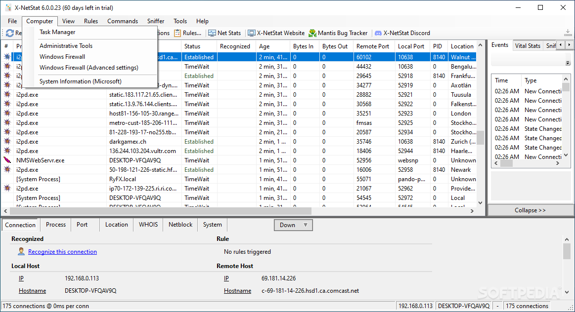 Screenshot von X-NetStat Enterprise
