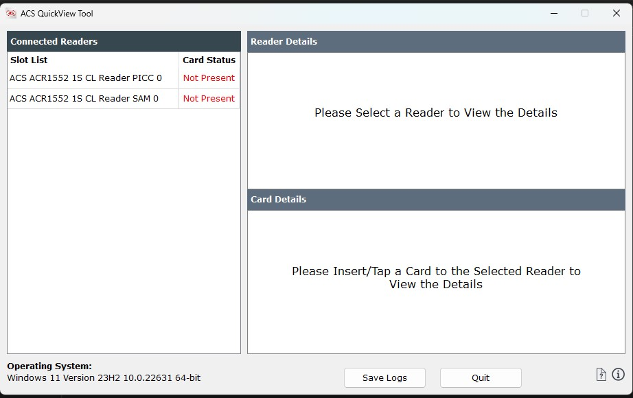 Screenshot von ACS Quick view Tool