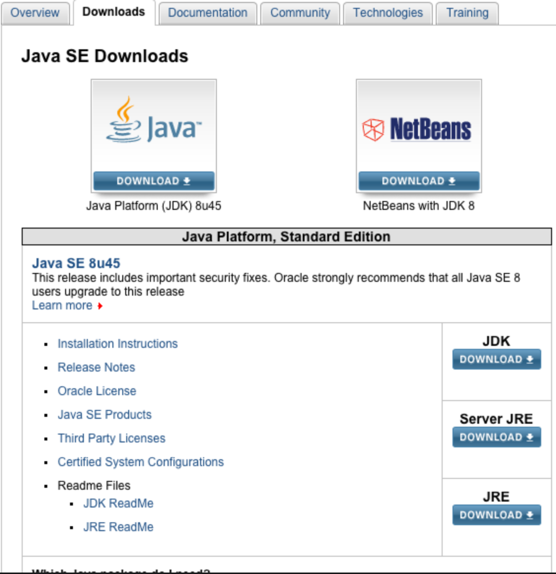 Screenshot von Java Development Kit (JDK)