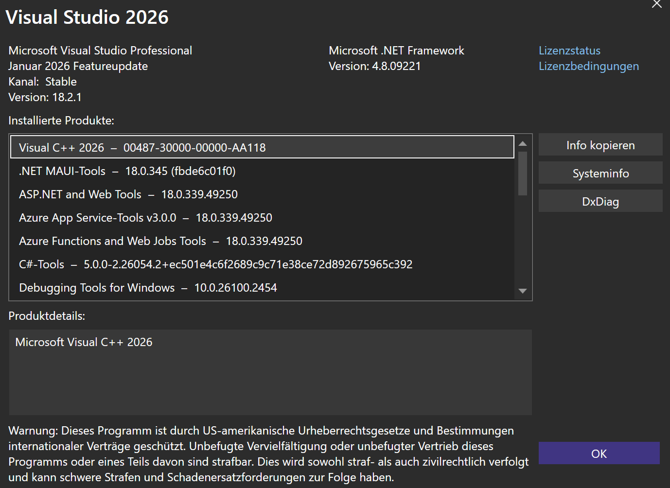 Screenshot von VisualStudio
