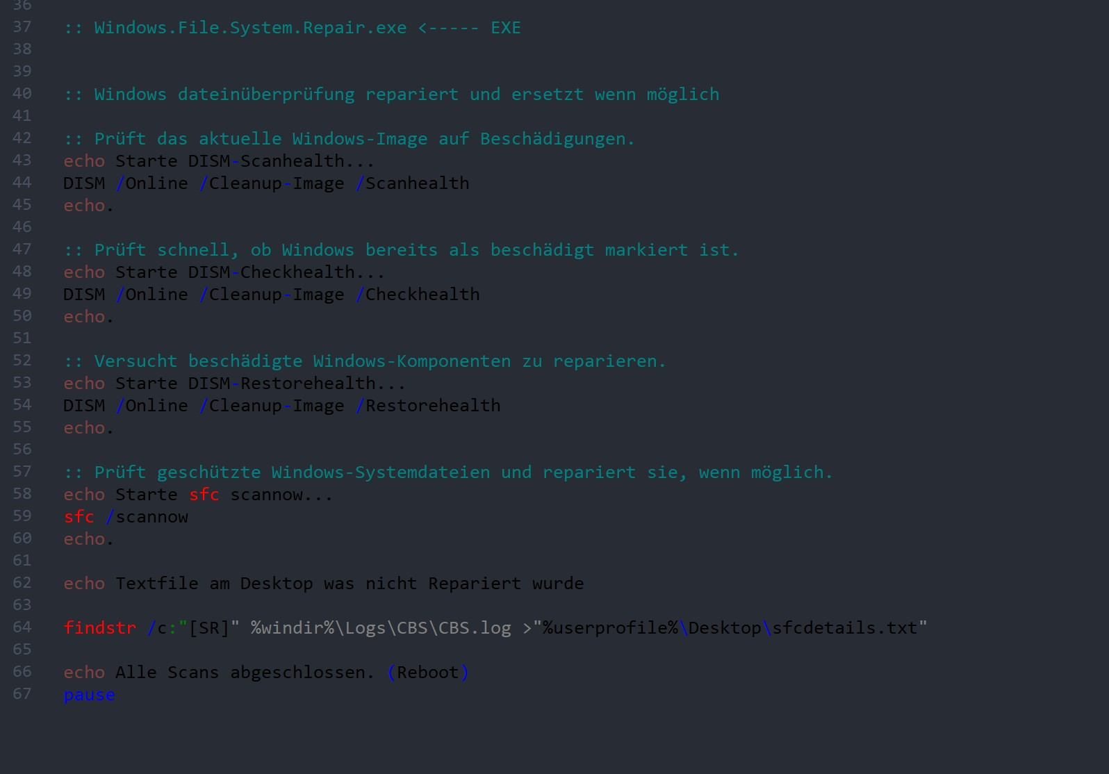 Screenshot von Windows  File System Repair