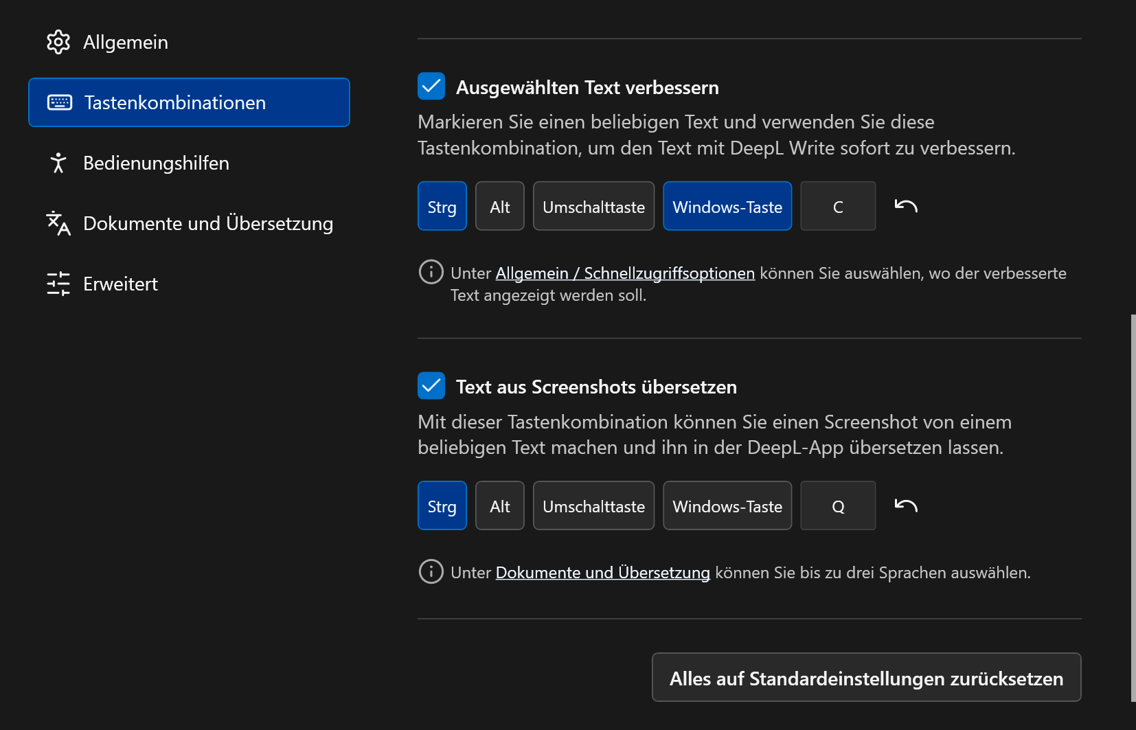 Screenshot von DeepL (Übersetzer)