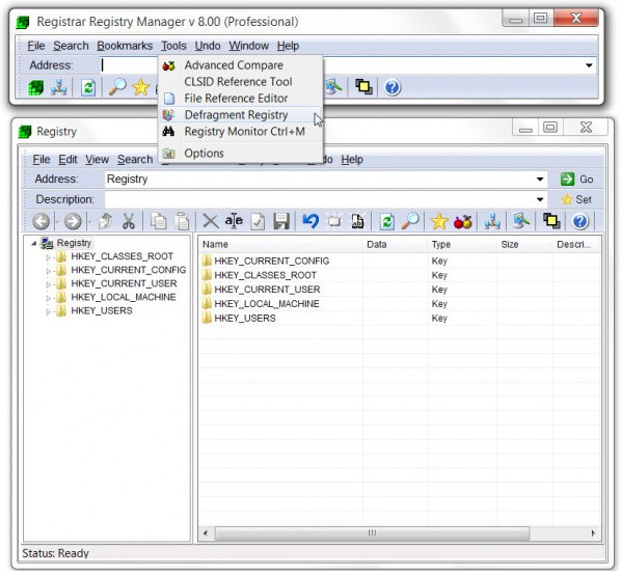 Screenshot von Registry Manager