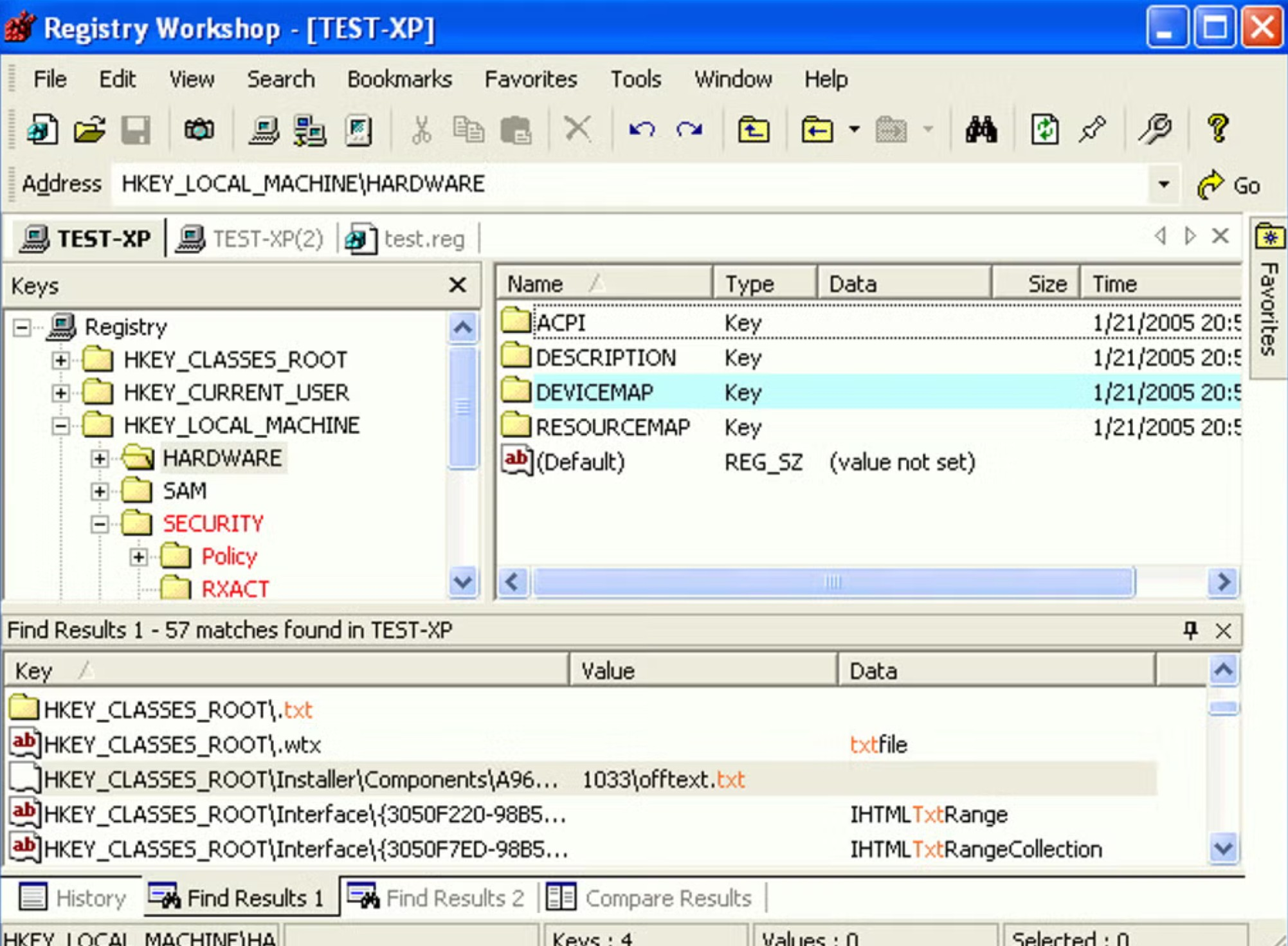 Screenshot von Registry Workshop
