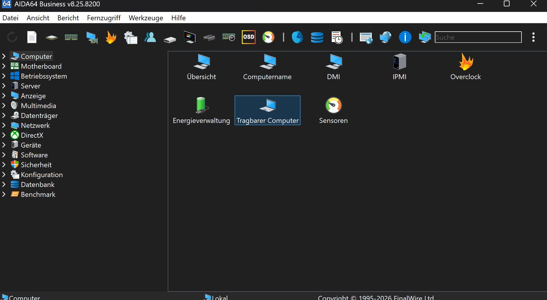 Screenshot von AIDA64 Business