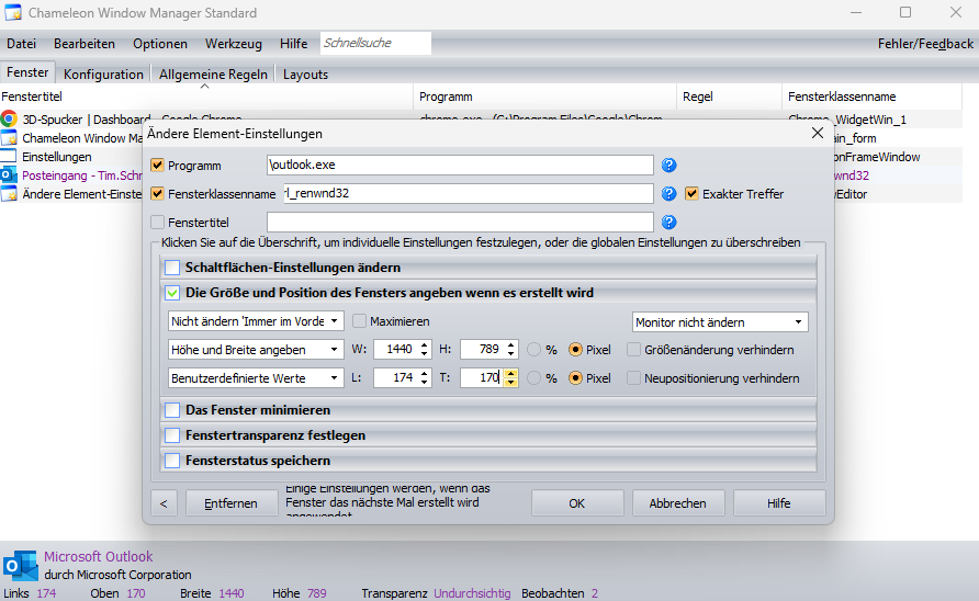 Screenshot von AutoSize