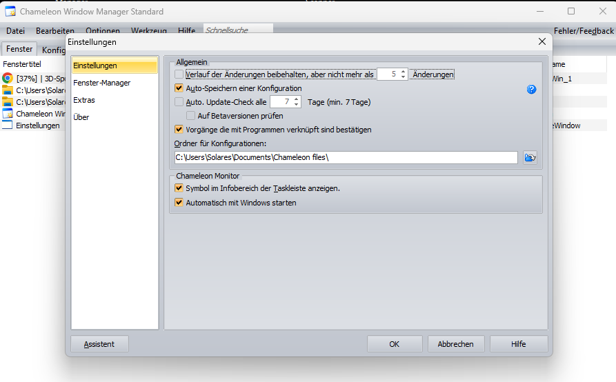 Screenshot von AutoSize