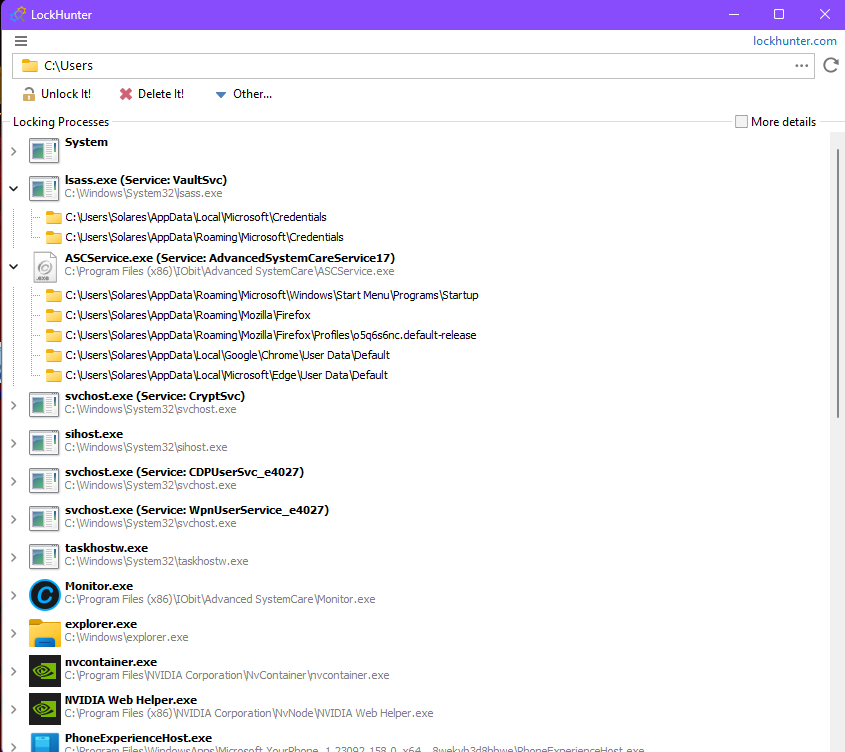 Screenshot von LockHunter