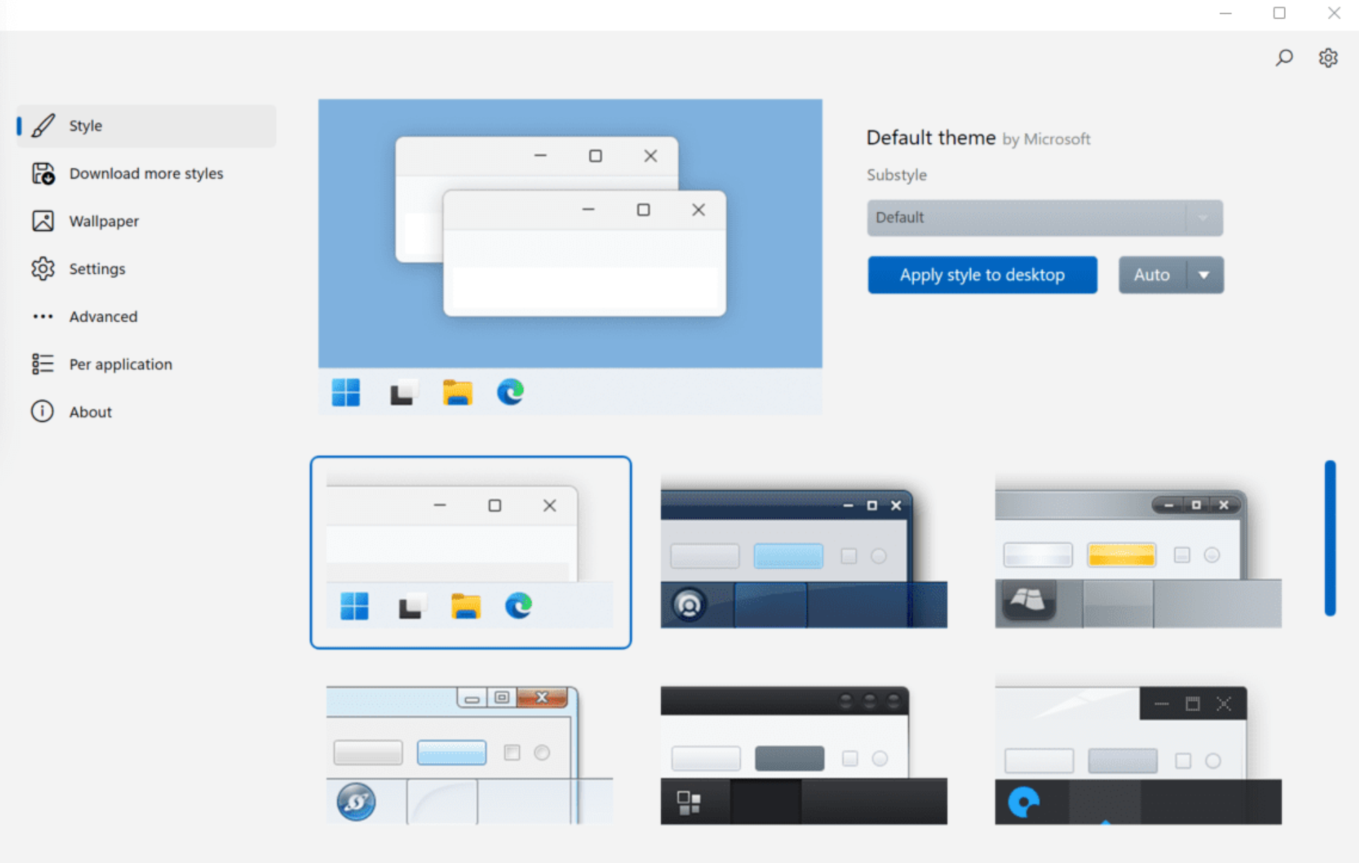 Screenshot von WindowBlinds