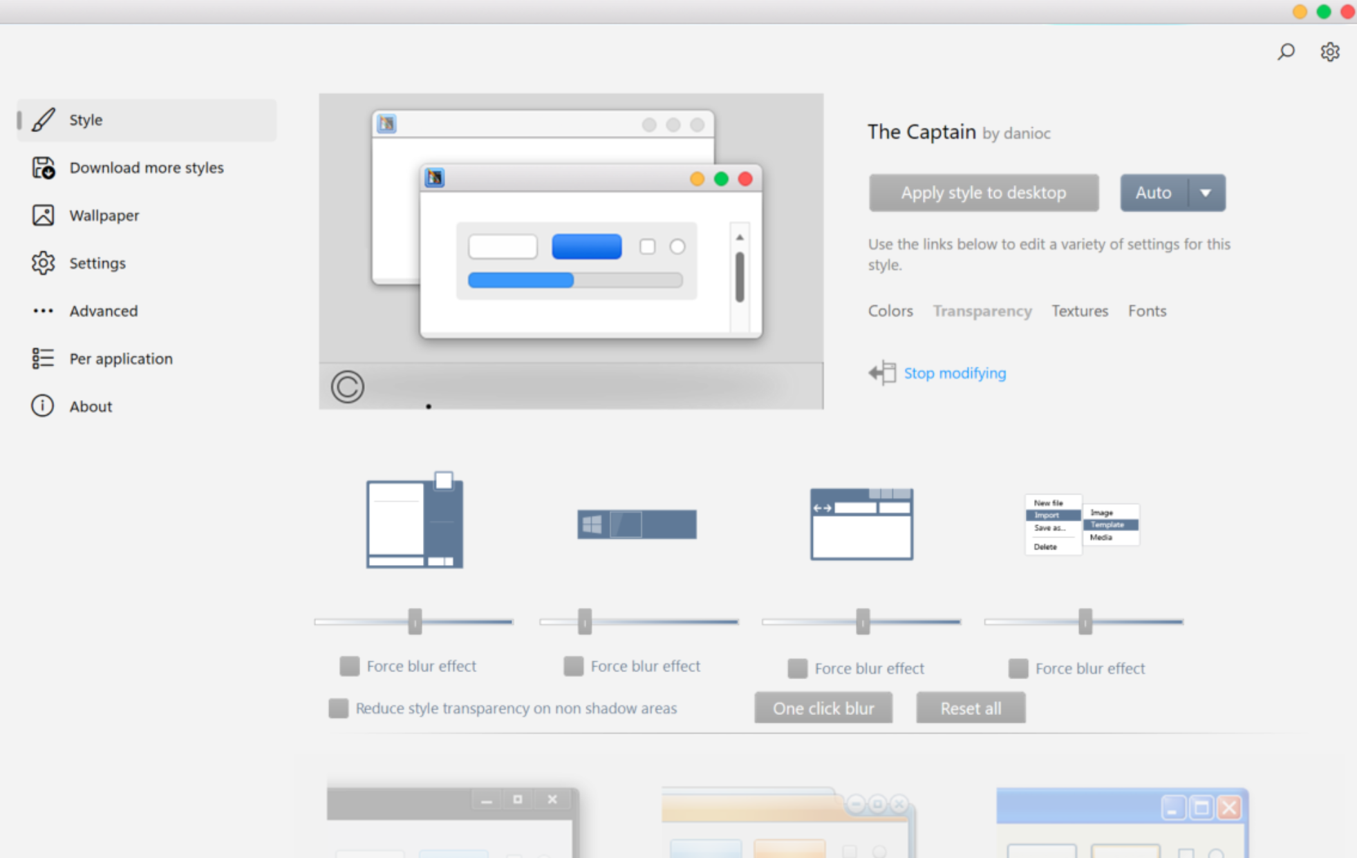 Screenshot von WindowBlinds