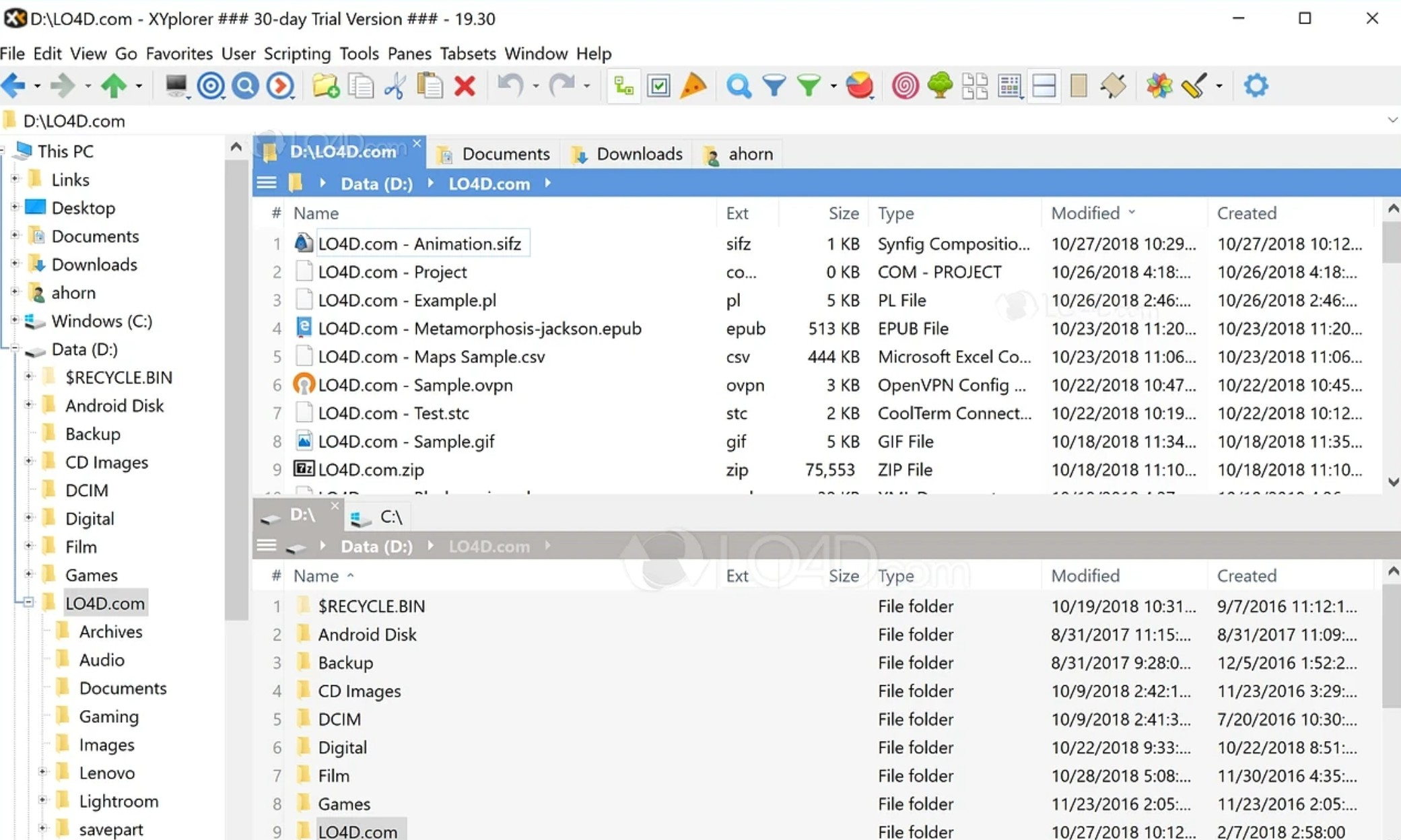 Screenshot von XYplorer