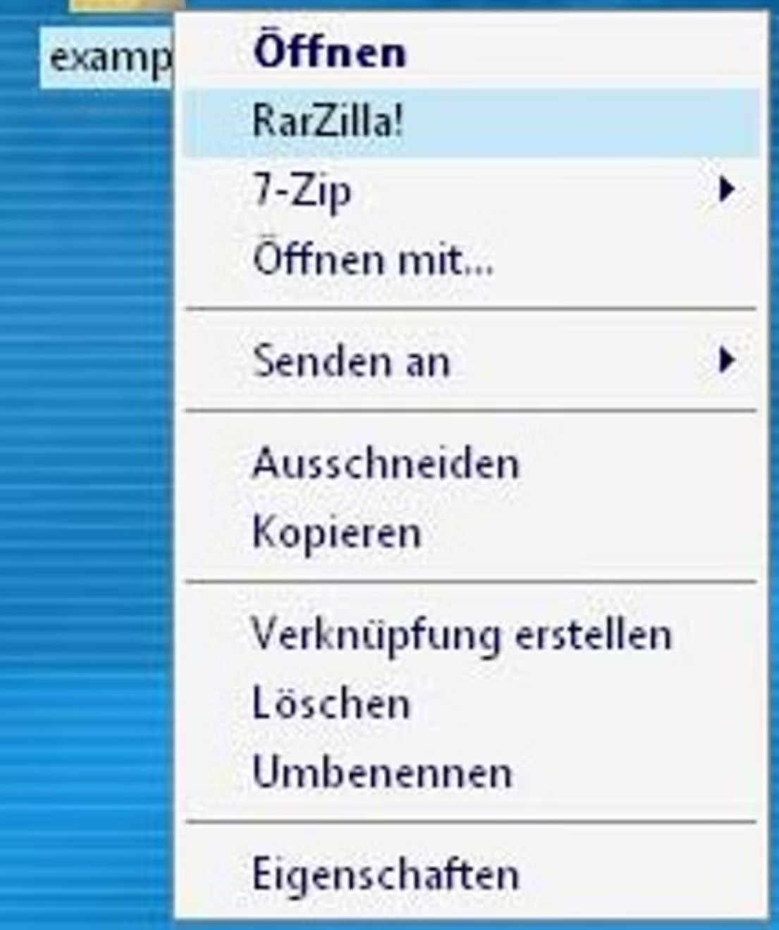 Screenshot von UnRaR