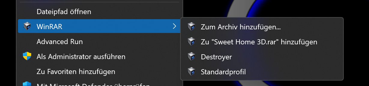 Screenshot von WinRaR