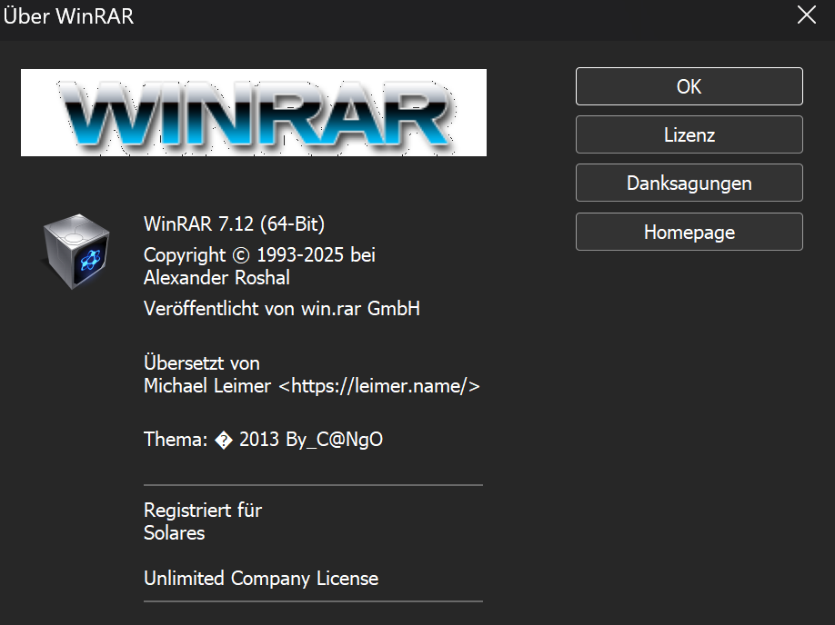 Screenshot von WinRaR